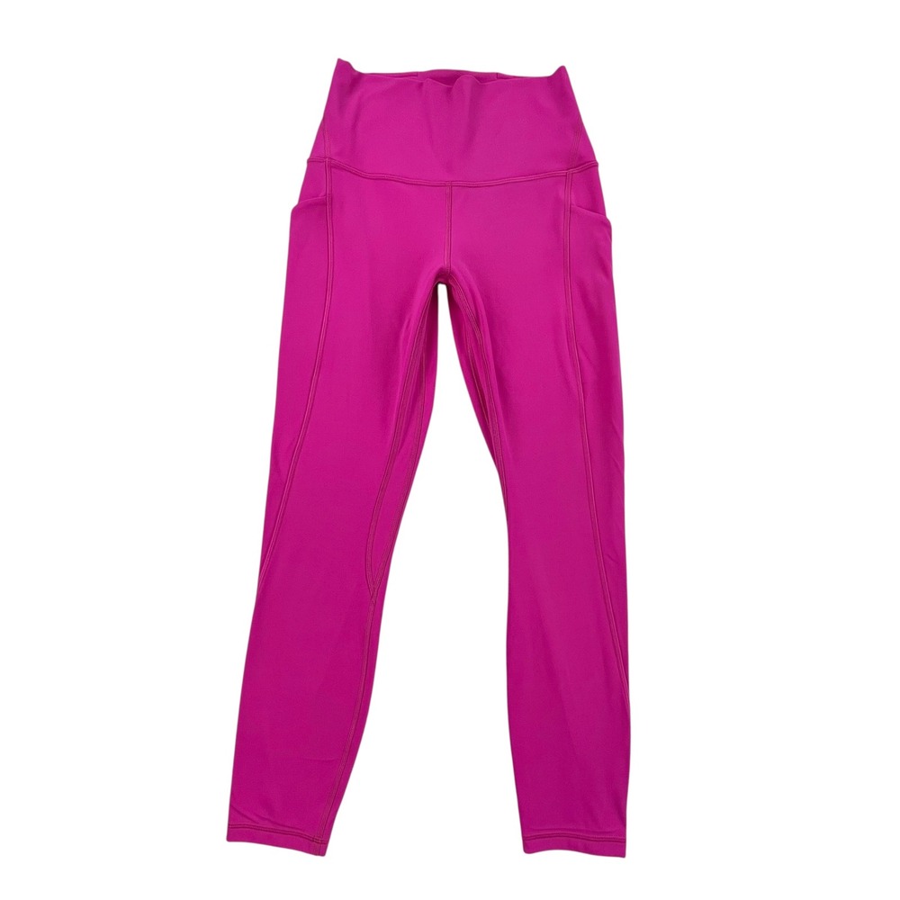 Lululemon Fast and Free High-Rise 25 Nulux Sonic Pink Leggings Pockets Size 4